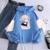 My Hero Academia Himiko Toga Harajuku Printed Hooded Patchwork Sweatshirt Funny Cartoon Costume Winter Women Oversized Hoodies