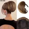 Synthetic Fully Short Ponytail Bun Hair Chignon With Comb Clip Bun Updo Drawstring Bun Wig For Women Daily Wear