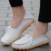 Модные женские лоферы из натуральной кожи, модные женские балетки, мокасины, туфли на плоской подошве, слипоны, обувь для медсестры, повседневная женская обувь, большие размеры