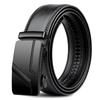 Men's Leather Belt with Automatic Buckle - Business and Casual Styles, High-End Edge-Cut and Topstitched Design.