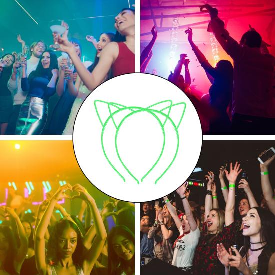 1 пара, детская пластиковая повязка на голову из смолы, светящаяся в темноте обруч для волос с кошачьими ушками, аксессуары для волос для дня рождения, косплея