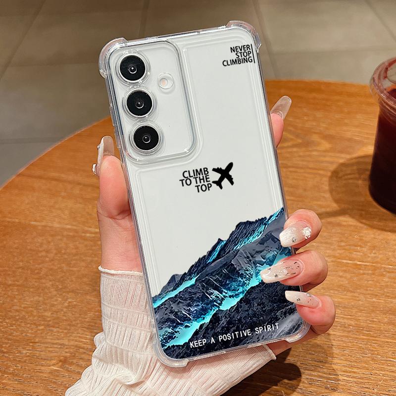 Чехол для телефона с узором «Горный поезд» для Samsung Galaxy A57 A37 A17 A56 A16 A55 A36 A26 A15 A35 A54 A53 Прозрачный ударопрочный мягкий чехол