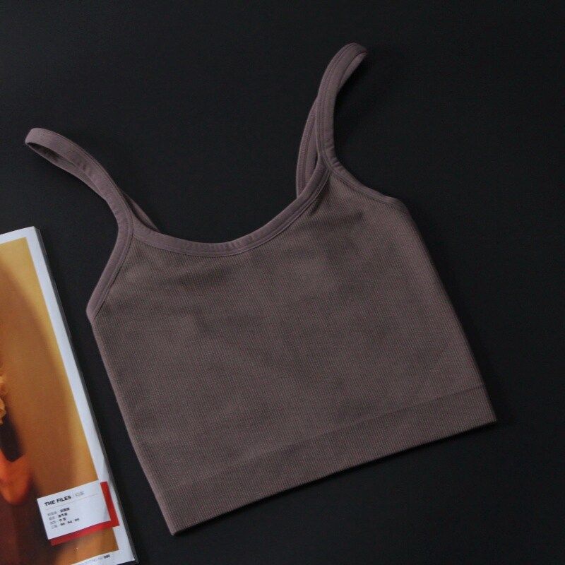 European and American Single without Chest Pad Sports Intimates Double-Layer Quick-Drying Parallel Strap Fitness Yoga Vest Breathable Vest