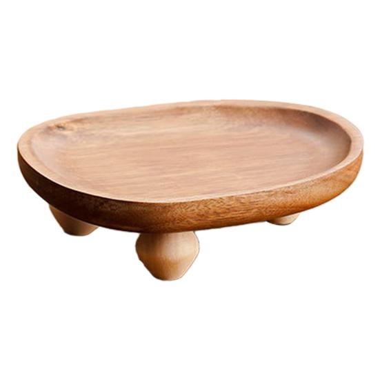 Деревянный поднос для демонстрации Маленький круглый деревенский поднос для подачи Подсвечник Поднос для украшений Фермерский Современный домашний декор