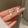 1 Pair Women Ear Studs Butterfly Shape Rhinestone Decor Smooth Anti-rust Prom Dating Commute Party Stud Earrings Ear Jewelry