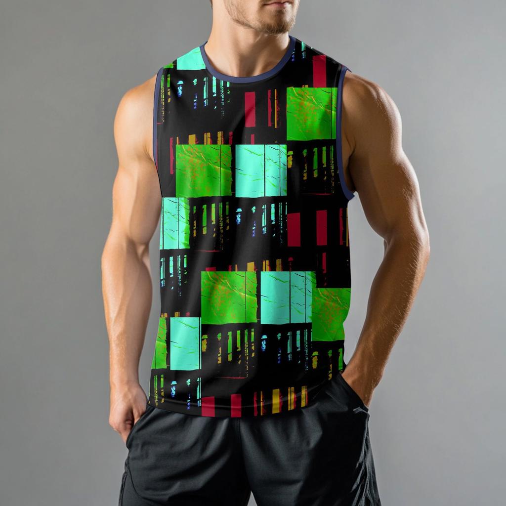 Мужская мода принтованный спортивный повседневный жилет без рукавов