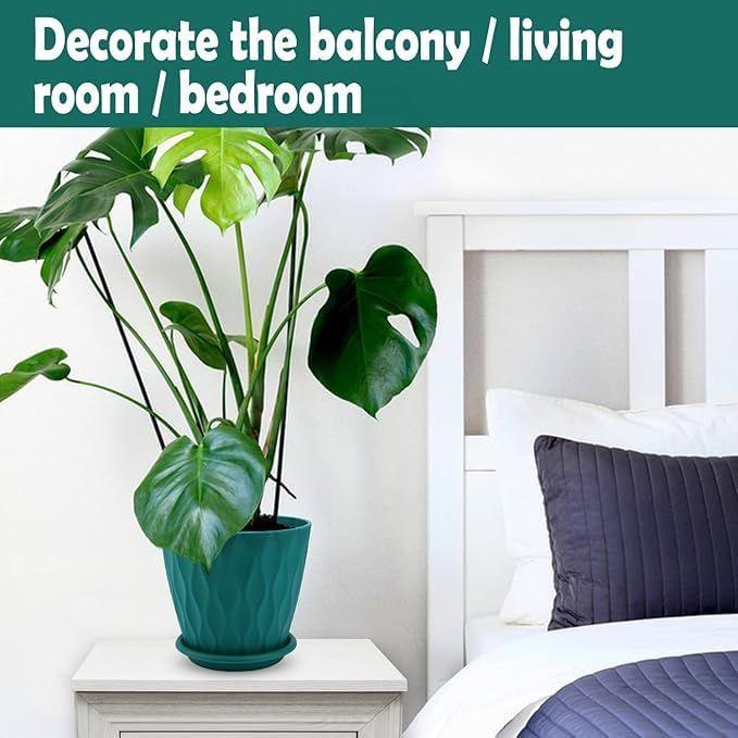 6,3-дюймовые цветочные горшки для украшения дома, горшки для комнатных растений, садовые горшки для растений, пластиковые цветочные горшки для садовых растений