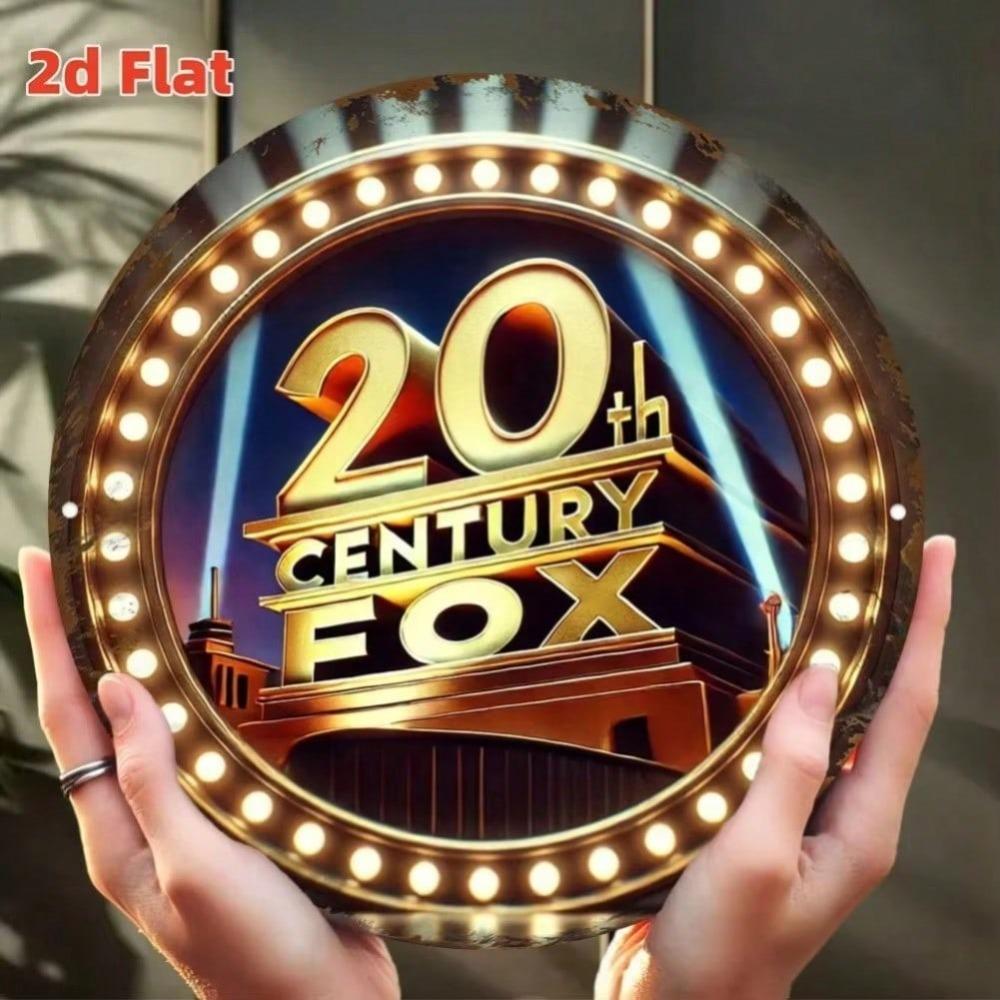 Metal Wall Art 20th Century Fox Hollywood Film Sign Durable Indoor Plaque