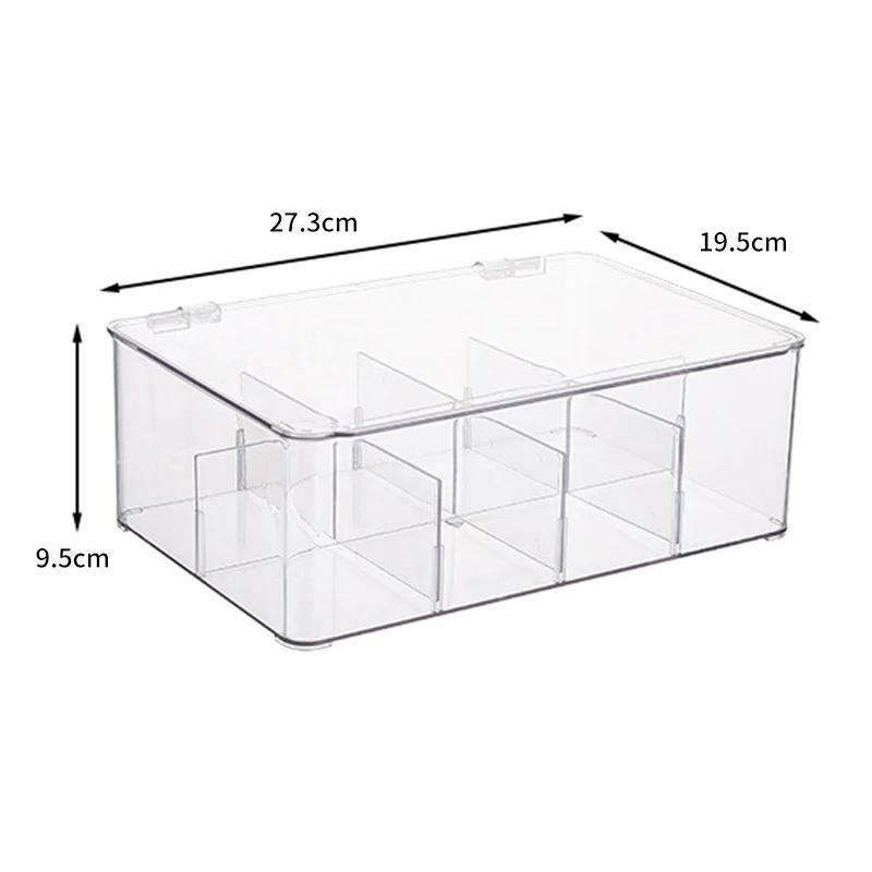 Ящик для хранения чайных пакетиков Ящик для сортировки кофейных капсул Акриловый отсек для хранения вещей Контейнер для косметики Дом