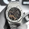 Мужские автоматические механические часы AP Royal Oak 15407, водонепроницаемые, с люминесцентными метками, стальной браслет