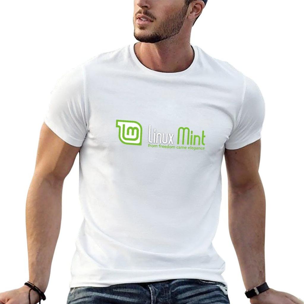 Linux Mint T-Shirt Blacks Baggy Shirts Tops Mens T Shirt Graphic