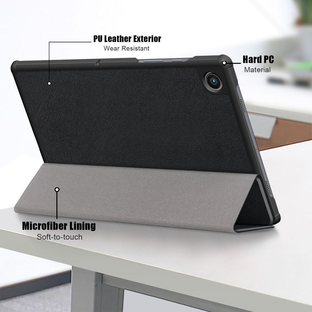 Трехскладной кожаный чехол-книжка для планшета Samsung Tab A8 10.5 SM-X200/X205