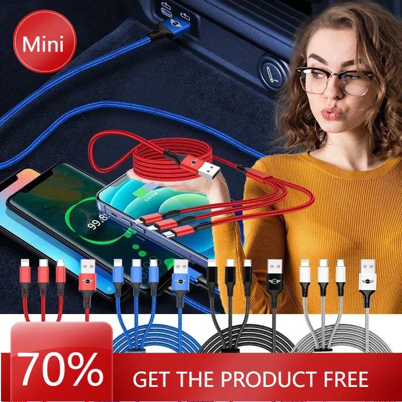 Cars R56 For BMW MINI New Car 3 In 1 Fast Charging Cord For iPhone Huawei USB Type C For BMW Mini Cooper R56 R50 R53 F56 R60 201