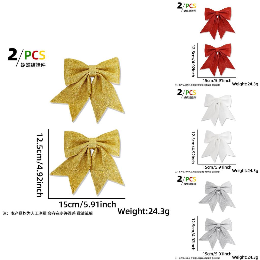 Beautiful Christmas Tree Bow Hangings With Plush Pearl Cotton For Holiday Cheer
