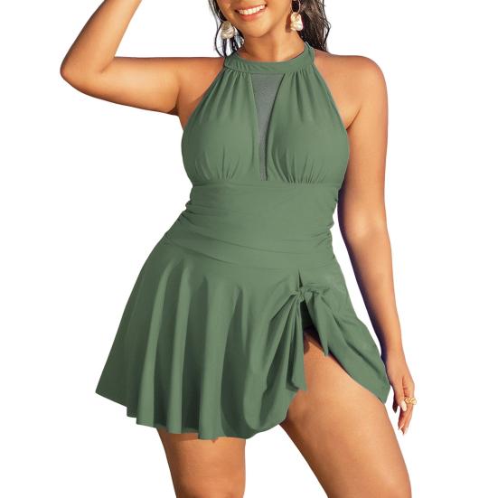 Женский цельный купальник больших размеров с утягивающим эффектом, купальник-бикини, юбка, купальники для женщин, пляжный отдых, вечеринка у бассейна