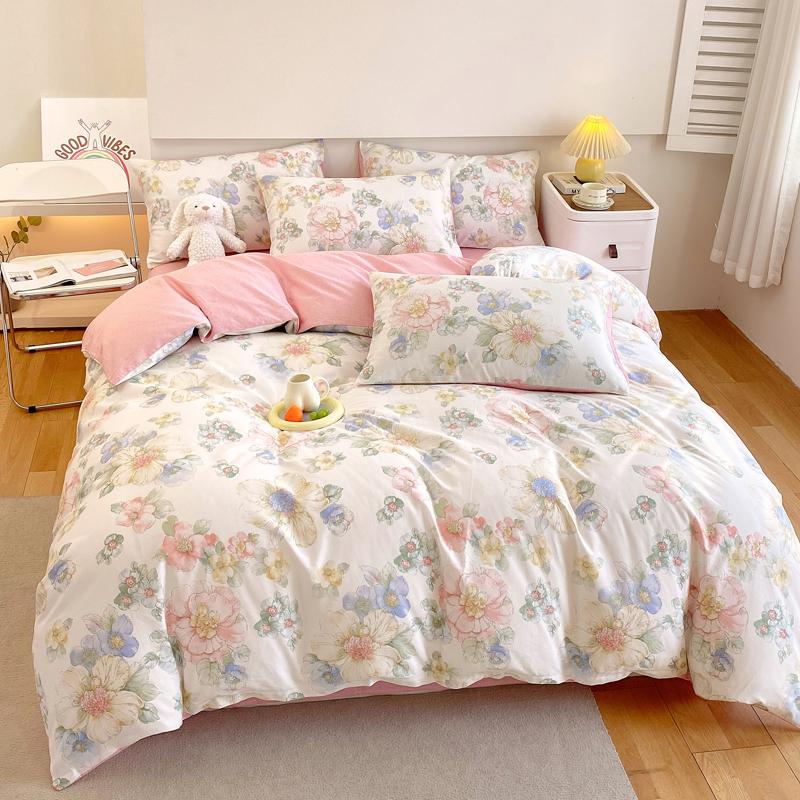 Luxury 100% Cotton Floral Duvet Cover Set 3-Piece (1 Duvet Cover + 2 Pillowcases) - Wrinkle-Free, Hotel Quality Bedding Set