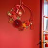 Red Berries Wreath Artificial Garland Hanging Ornament for Chinese New Year Home Window Decoration
