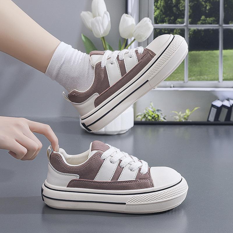 Little White Shoes Schoolgirl Versatile Canvas Shoes Trendy Muffin Casual Thick Baseplate Shoes