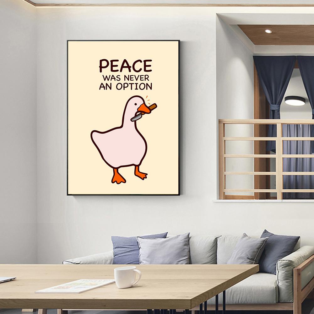 Не утка со мной мир утка гусь креативный модный постер настенные художественные фотографии современный холст с принтом забавные животные фреска гостиная украшение дома