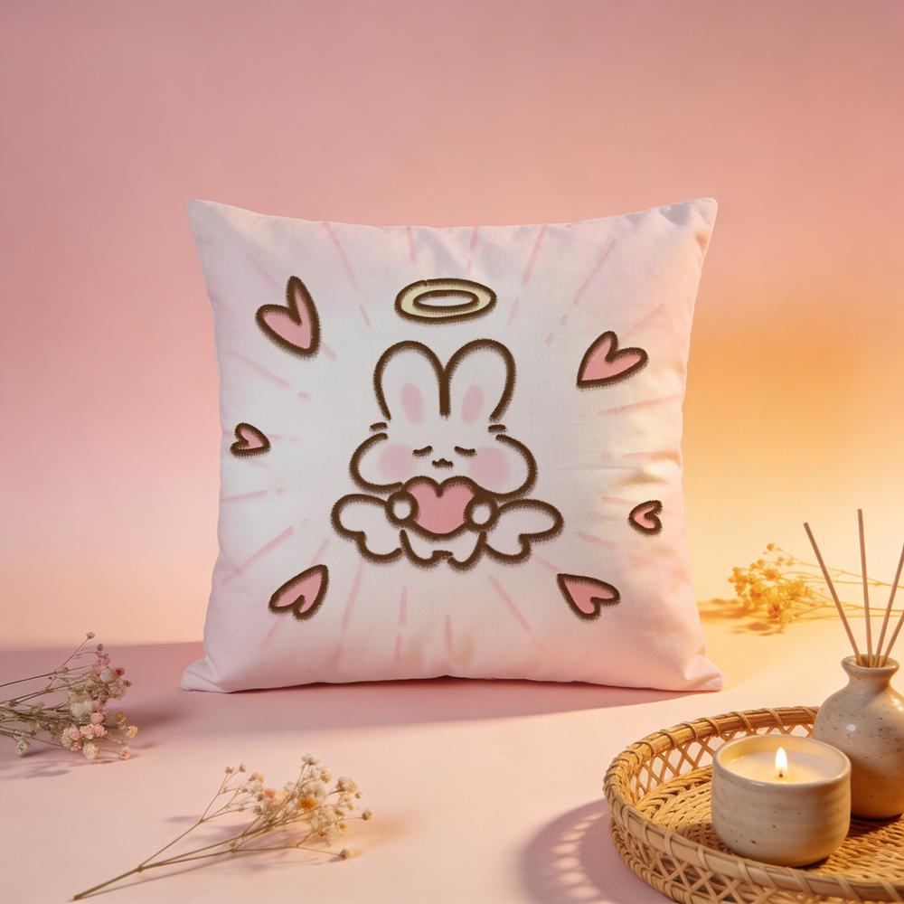 Angelic Cute Pet Group Cushion Cover Comfortable Durable Pillow Cover MultiScene for Home Office Car Sofa