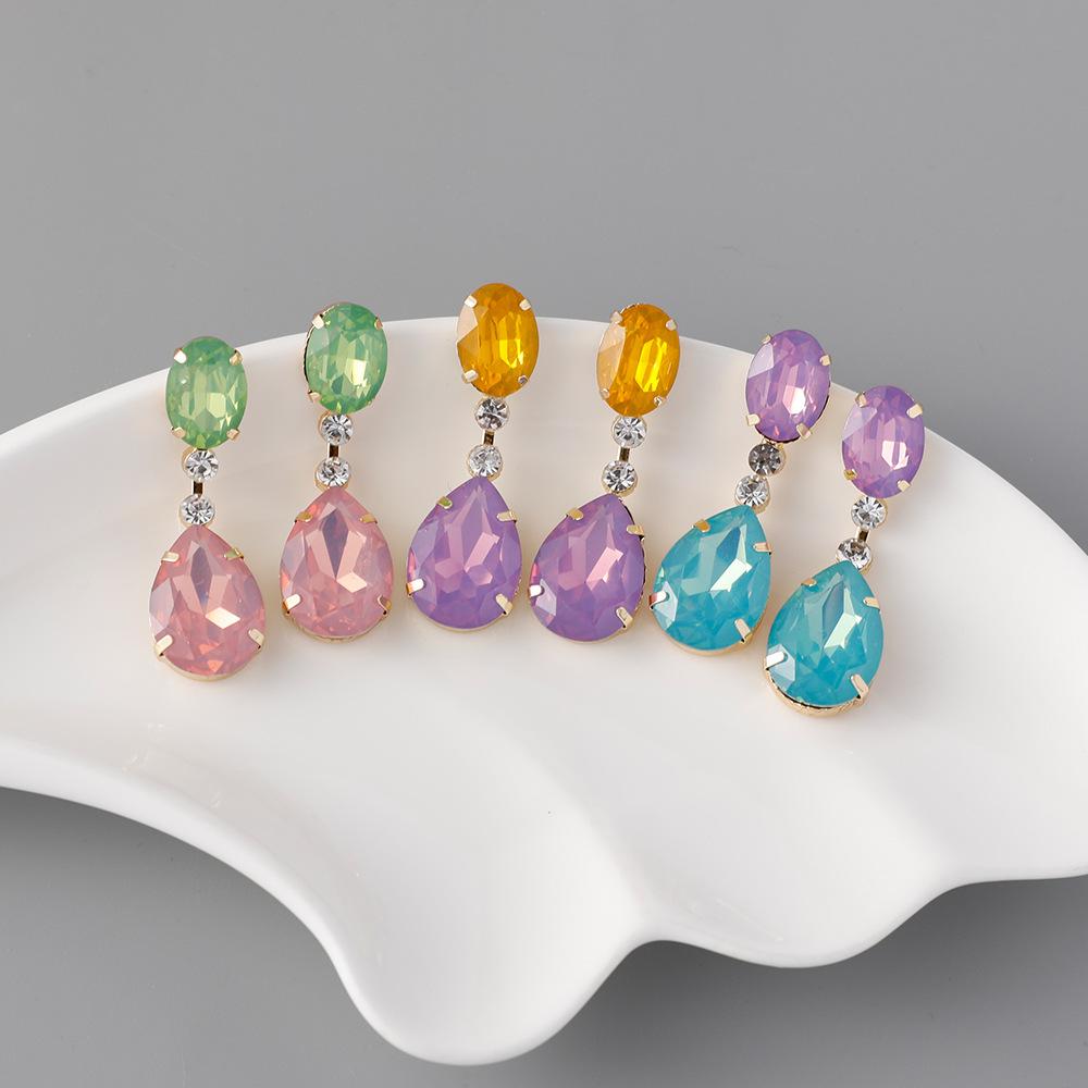 Pinkdudu Модные красочные серьги-капли со стразами, новые блестящие висячие серьги с каплями воды для женщин, ювелирные изделия, подарки PD1834