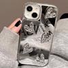 Блестящий зеркальный 3D чехол-сердечко для iPhone 11 12 13 14 15 Pro Max 7 8 Plus SE 15Pro X XR XS MAX Жесткий противоударный чехол для телефона