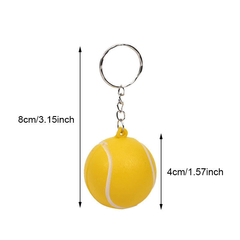 Creative Cartoon Sports PU Ball Keychain Simulated Mini Ball Keyring Pendant Boyfriend Gift Souvenir Novelty Toy Ornament Rugby Baseball Basketball