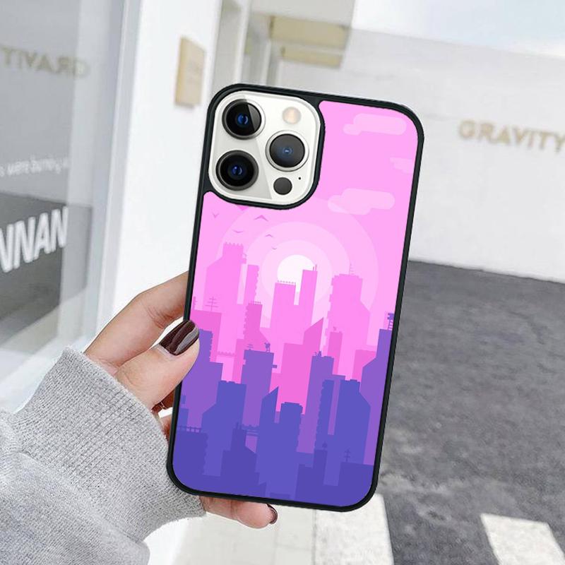 Cartoon City Lable Phone Case For iPhone 17 Air 15 16 Cover 11 13 14 Pro Max 12 Plus Max Fundas