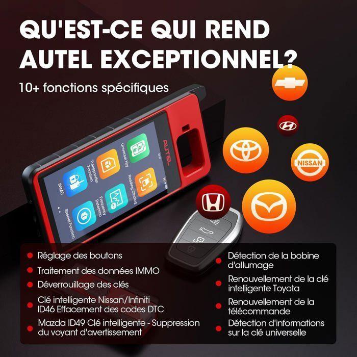 Autel MaxiIM KM100E Outil Programmation Clé Antidémarrage Clé Voiture Puce Lecture/Écriture/Clone Simulation Transpondeur