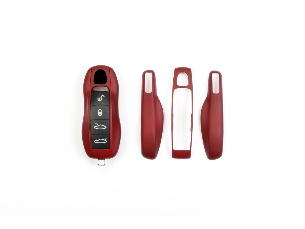 Fits Porsche Key Shell: Bordeaux Red for Cayenne, Macan, 911, Panamera, 718, Taycan