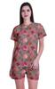 Printed 2 Pieces Pjs For Women T Shirt Shorts Set Sleepwear For