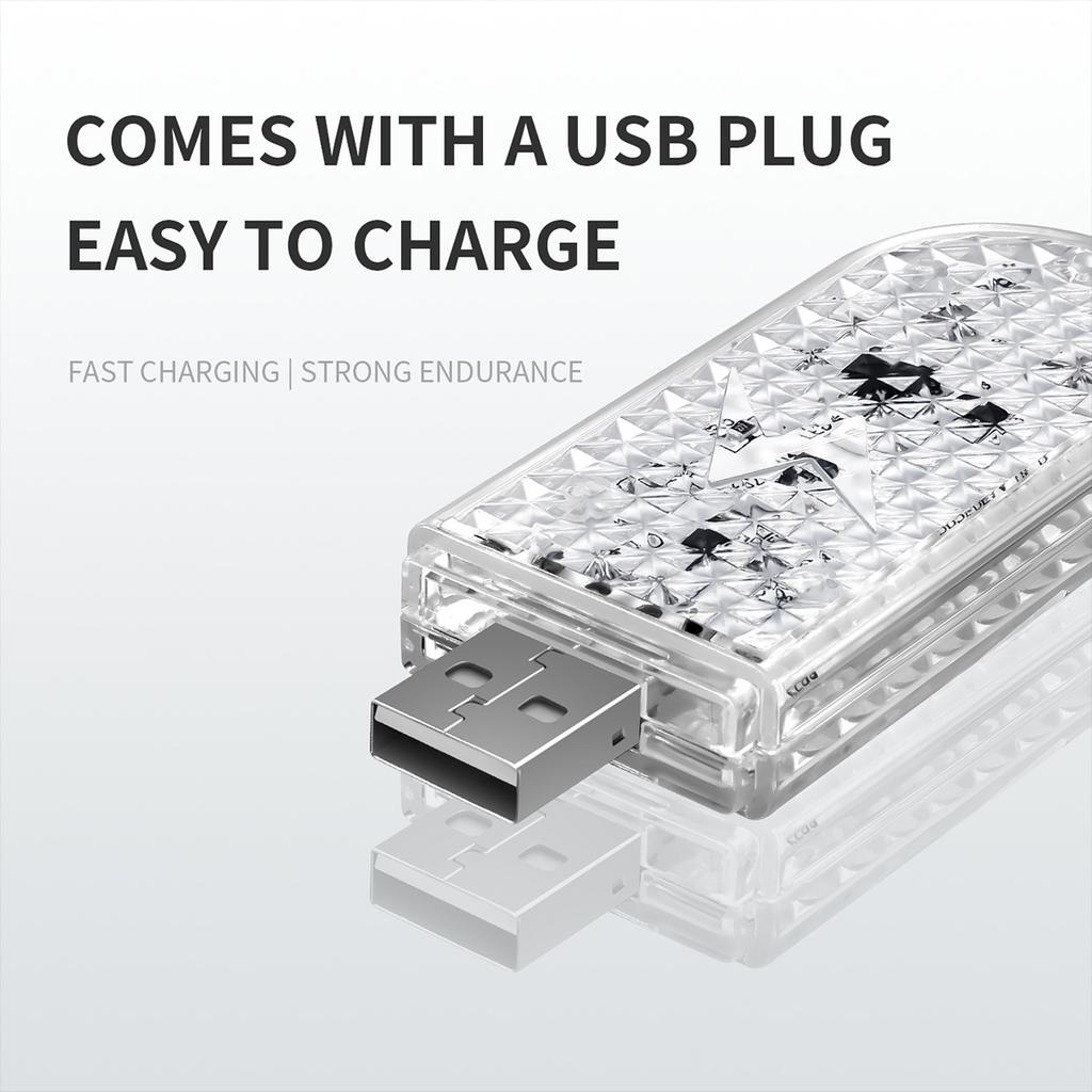 2/4PCS Car Door Warning Strobe Light USB LED Ambient Light Wireless Foot Light Mini Decoration Environment Light Atmosphere Lamp