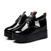 Fashion Spring and Autumn Round Toe Women's Platform Casual Shoes Lacquered Women Flat Shoes Wedges Ladies Flat Sneakers