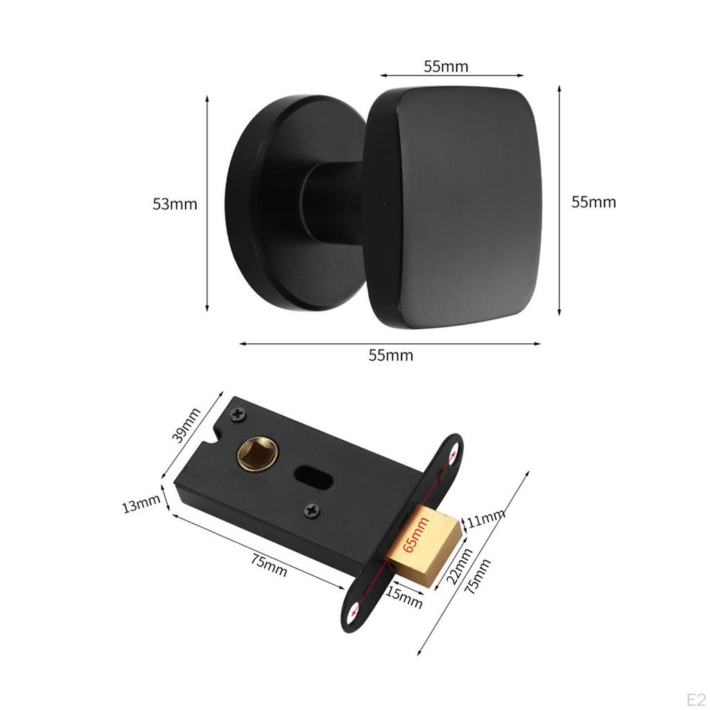 Invisible Door Lock Interior Knob Room Hidden Modern Decorative Hardware Square