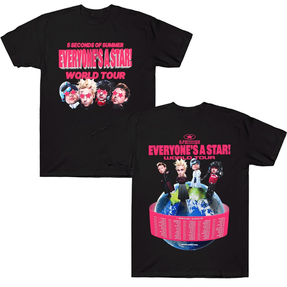 5 Seconds of Summer Футболки EVERYONES A STAR Футболки 5SOS Мировое Турне 2026 Летние Подарки для Фанатов Футболки Женские Унисекс Модная Одежда