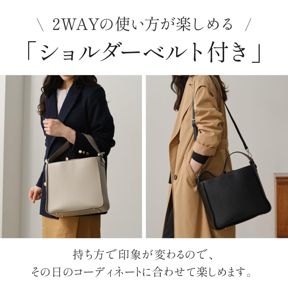 LASIEM Bottle Commuting Shoulder Tote Genuine Large Crossbody Shoulder Shoulder Black [Pet Fits] Handbag, Bag, Women's Bag, Bag, Leather, Capacity,