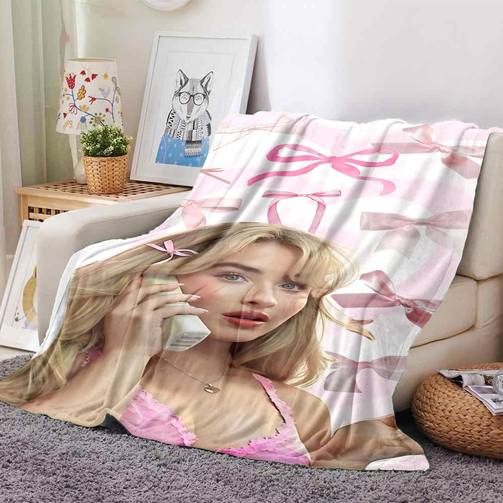 Sabrina Carpenter Blanket Soft Throw Blanket For Home Bedroom Bed Sofa Travel Office Solid Christmas Blanket