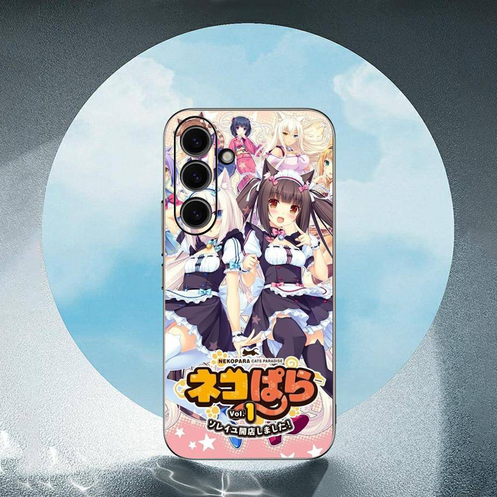 Nekopara-A Для Samsung Galaxy S23 S24 S25 Ultra S22 Plus S21 Черный Мягкий Чехол Водонепроницаемый Мягкий Чехол