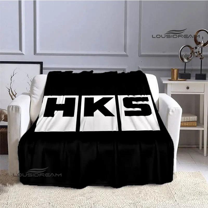 Одеяло с принтом логотипа гоночного автомобиля HKS, теплое одеяло с фланцем, мягкое и удобное одеяло, покрывало, подкладка для кровати, подарок на день рождения