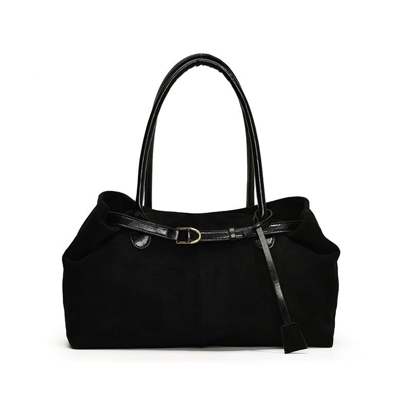 Fashionable Retro Suede Bag Popular European And American Large-capacity Autumn/winter Tote Bag New Simple Commuter Shoulder Bag