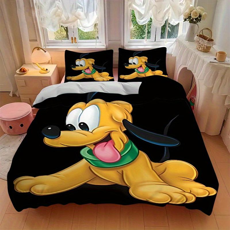 3pcs Pluto Printed Quilt Set - Includes 1 Quilt Cover and 2 Pillowcases, Machine Washable - Suitable for All Seasons.S079