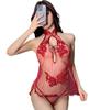 Kira Punpun Sexy Lingerie Chinese Dress Baby Doll With Red Lace Cosplay Mini Dress Sheer Extreme Pervert Erotic Cosplay [Kira Maru] [Red] T-back