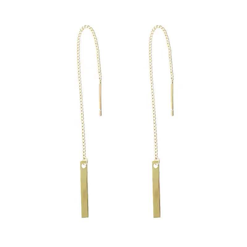 S925 Sterling Silver High-Grade Light Luxury Hanging Earrings Women's Temperamental Tassels Ear Chain Niche Design Earrings Earrings