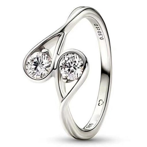 Authentic 925 Sterling Silver Love Message Herbarium Cluster Timeless Pave Single-row Rings For Women Gift Fashion Jewelry