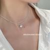 Серебряное ожерелье 925 пробы с 3D-сердцем для женщин - Стильное и универсальное колье-цепочка на ключицу с персиковым сердцем в корейском стиле