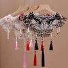 Chinese Ancient Style Embroidered Fake Collar Tassel Pendant Shawl