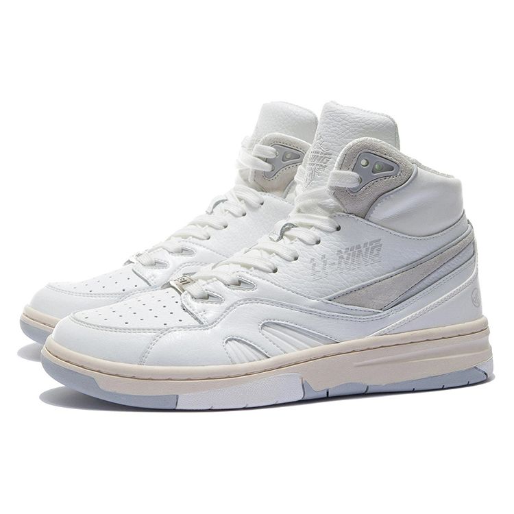 Li Ning 937 Deluxe Hi Synthetic Leather Trendy Casual Wear Durable Lightweight Breathable High-Top Skate Shoes Women Sneakers Off-White AZGS044-1