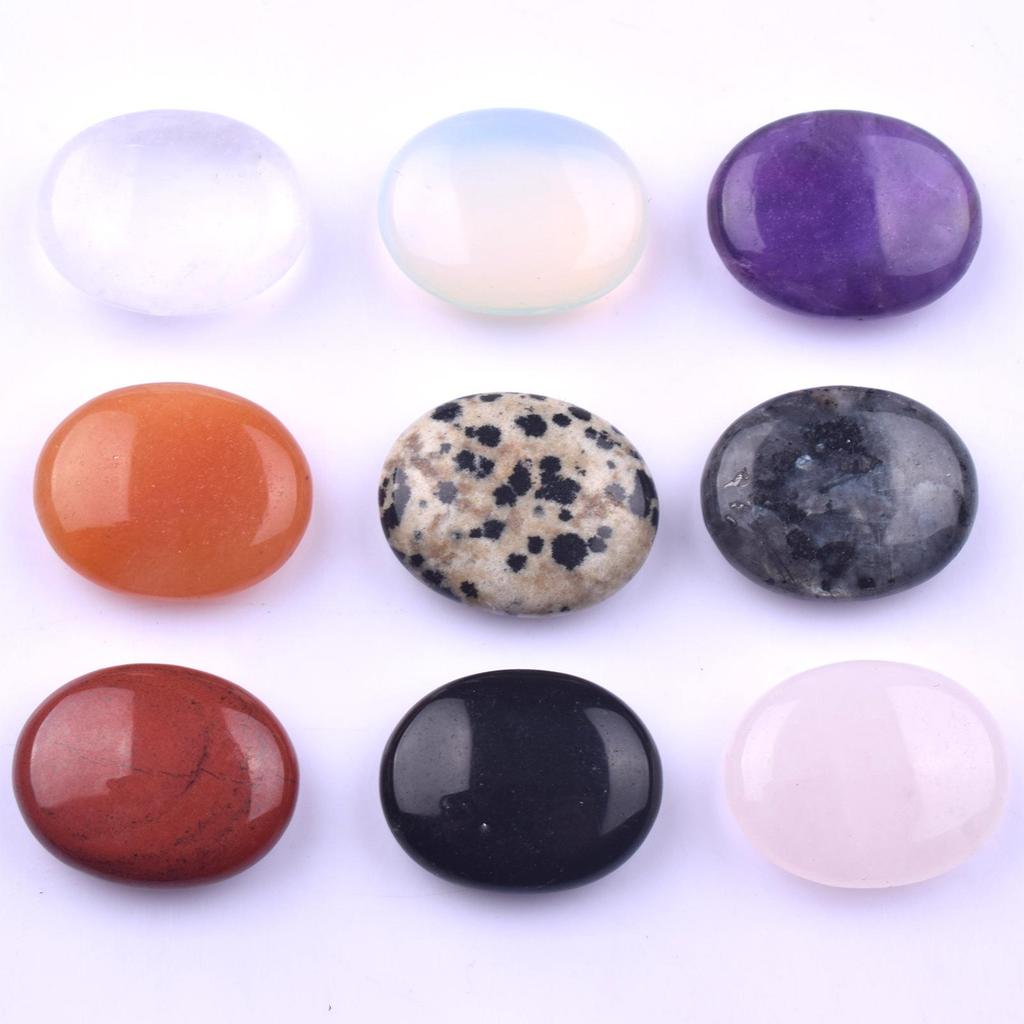 Натуральный кристаллический тальковый камень 20 мм, овальный массажный камень – набор из шести штук