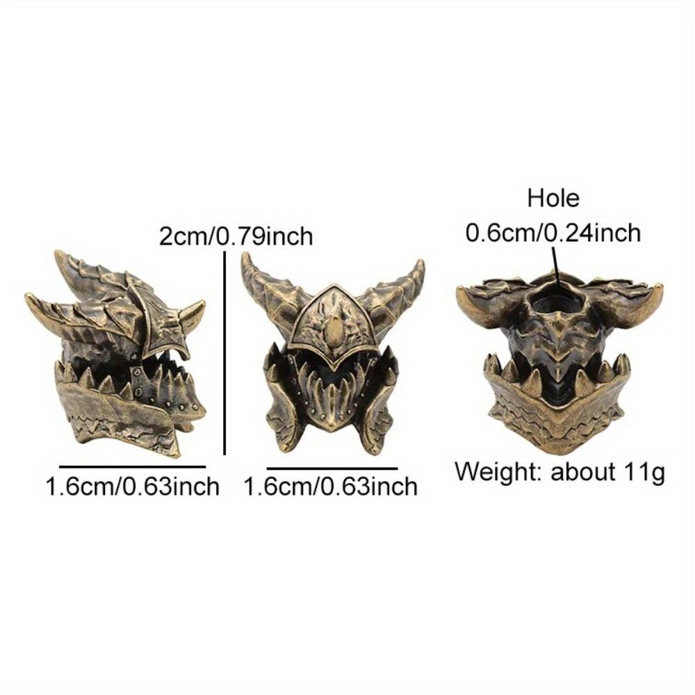 Death Helmet Brass Knife Beads EDC Outdoor DIY Accessories Woven Lanyard Keychain Pendant Jewelry Punk Survival Bracelets Charms