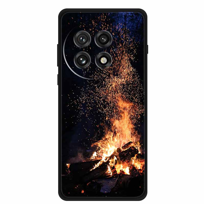 Чехол For OnePlus13 5G Чехол OnePlus 13R Черный Силиконовый Мягкий Цветок Модный ТПУ Задняя Крышка Для OnePlus13 13R Чехол Защитный Capa